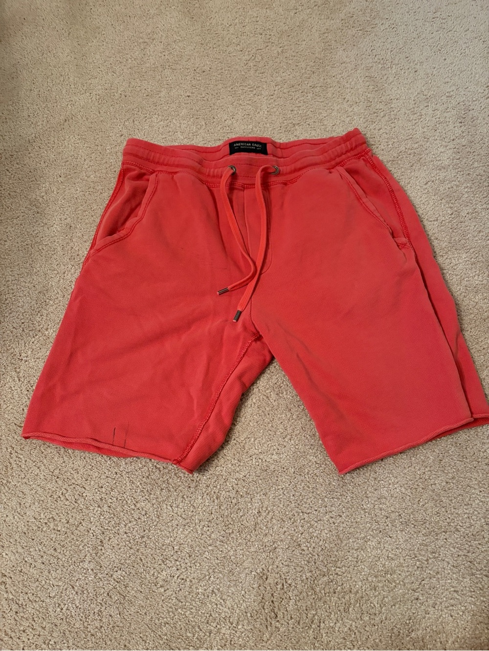 American Eagle Outfitters Men's Coral Drawstring Athletic Shorts